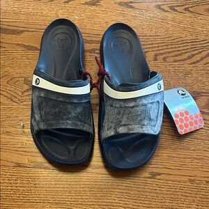 CROCS Black and Gray Slide Sandals